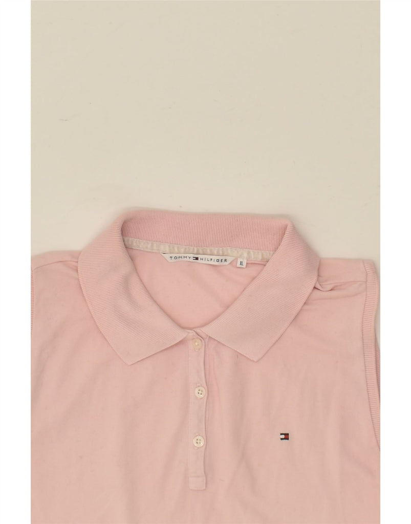 TOMMY HILFIGER Girls Sleeveless Polo Shirt 14-15 Years XL Pink Cotton | Vintage Tommy Hilfiger | Thrift | Second-Hand Tommy Hilfiger | Used Clothing | Messina Hembry 