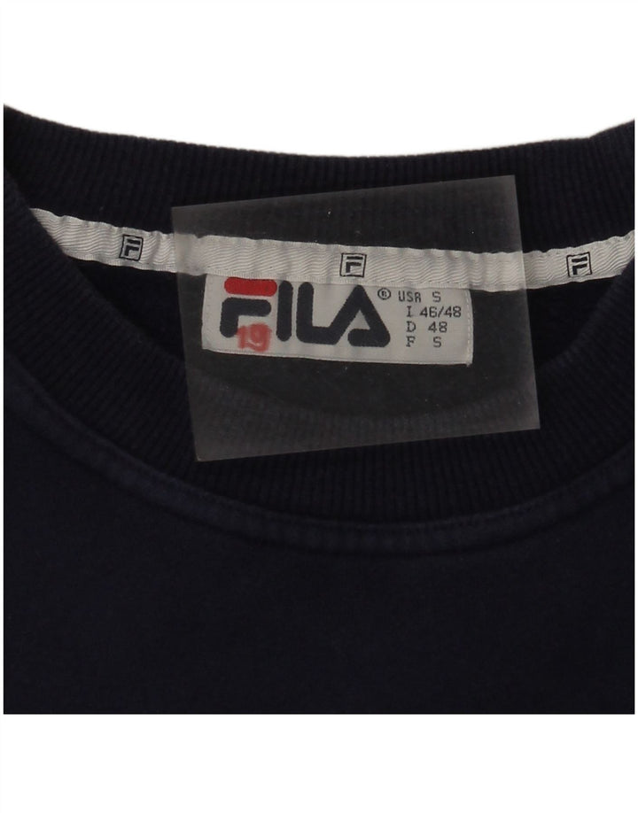 Fila Mens Graphic Sweatshirt Jumper IT 46/48 Small Navy Blue Colourblock