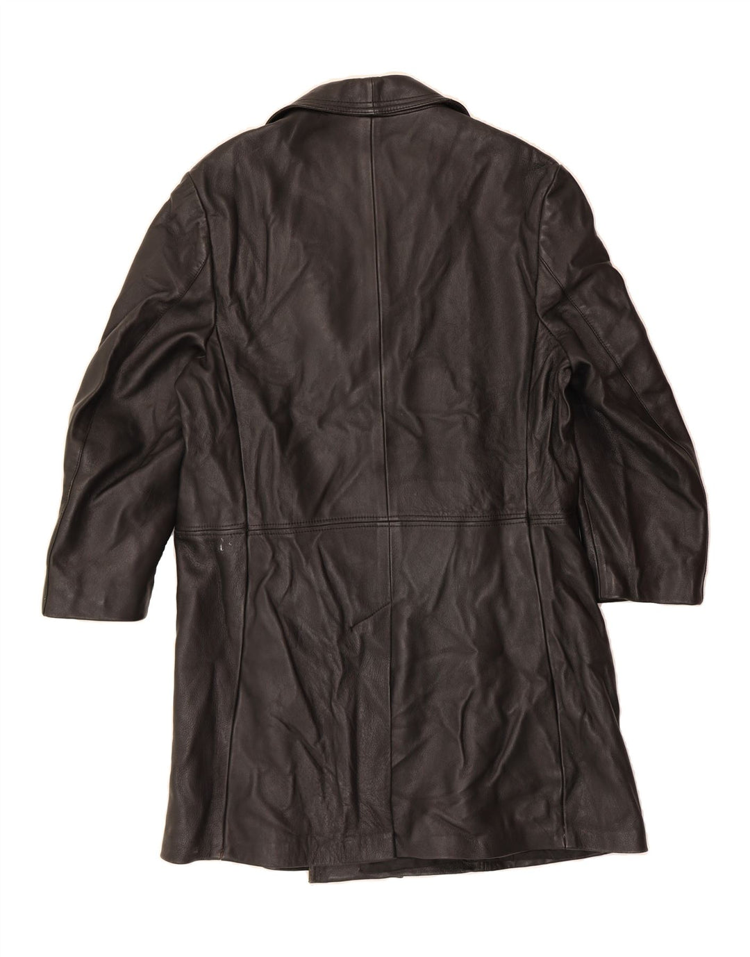 VINTAGE Mens Leather Coat UK 38 Medium Black Leather Vintage Vintage and Second-Hand Vintage from Messina Hembry 