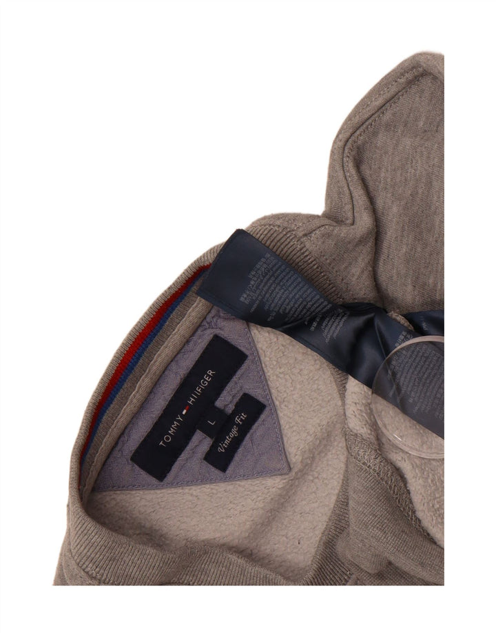 TOMMY HILFIGER Mens Vintage Fit Graphic Sweatshirt Jumper Large Grey Vintage Tommy Hilfiger and Second-Hand Tommy Hilfiger from Messina Hembry 