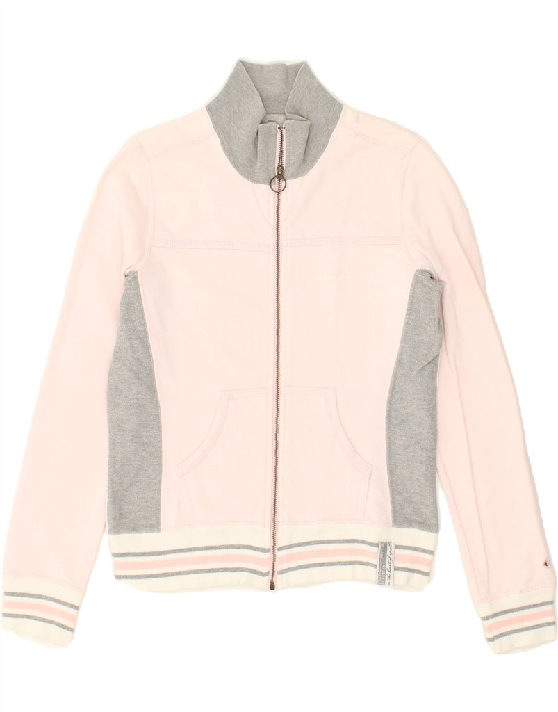 CHAMPION Womens Tracksuit Top Jacket UK 10 Small Pink Colourblock Vintage Champion and Second-Hand Champion from Messina Hembry 