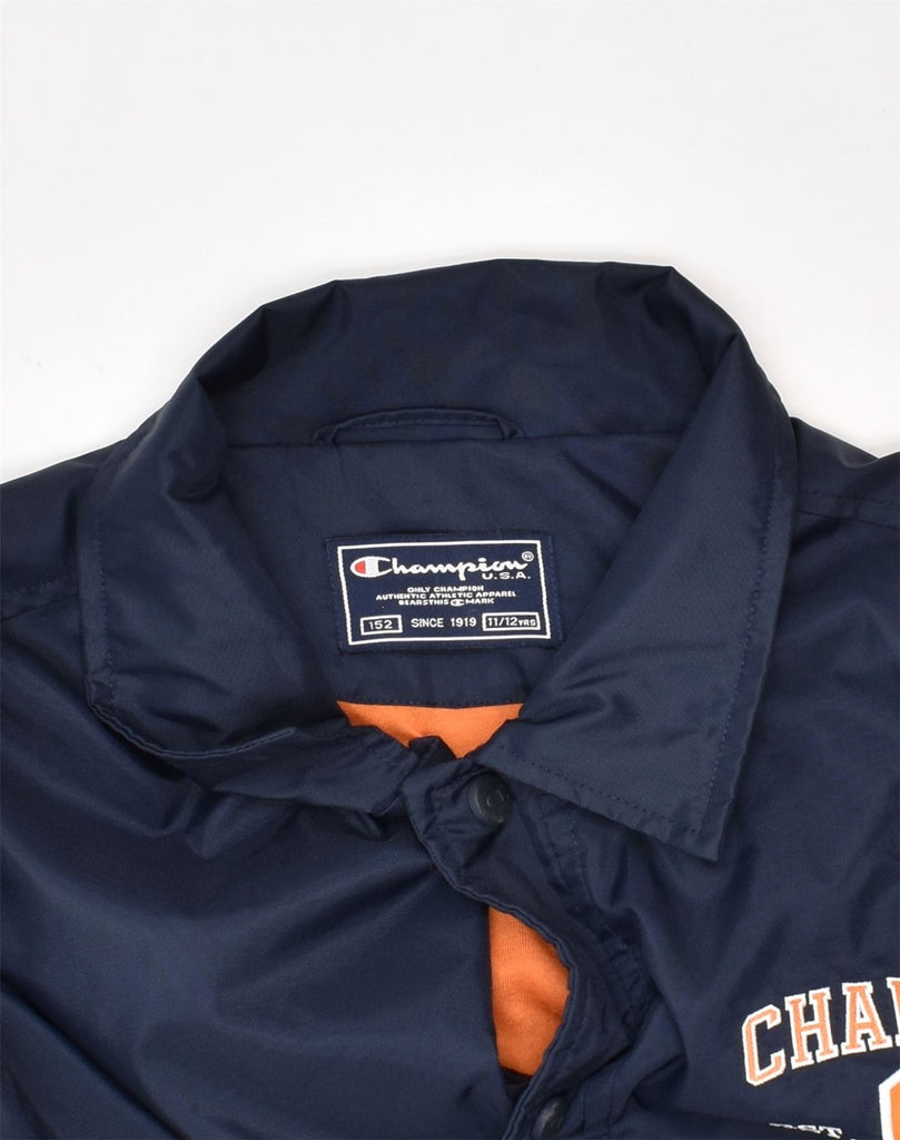 CHAMPION Boys Rain Jacket 11-12 Years Navy Blue Nylon | Vintage Champion | Thrift | Second-Hand Champion | Used Clothing | Messina Hembry 