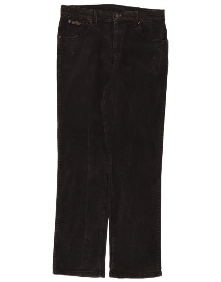 Wrangler Mens Texas Stretch Straight Jeans W33 L32 Black Cotton
