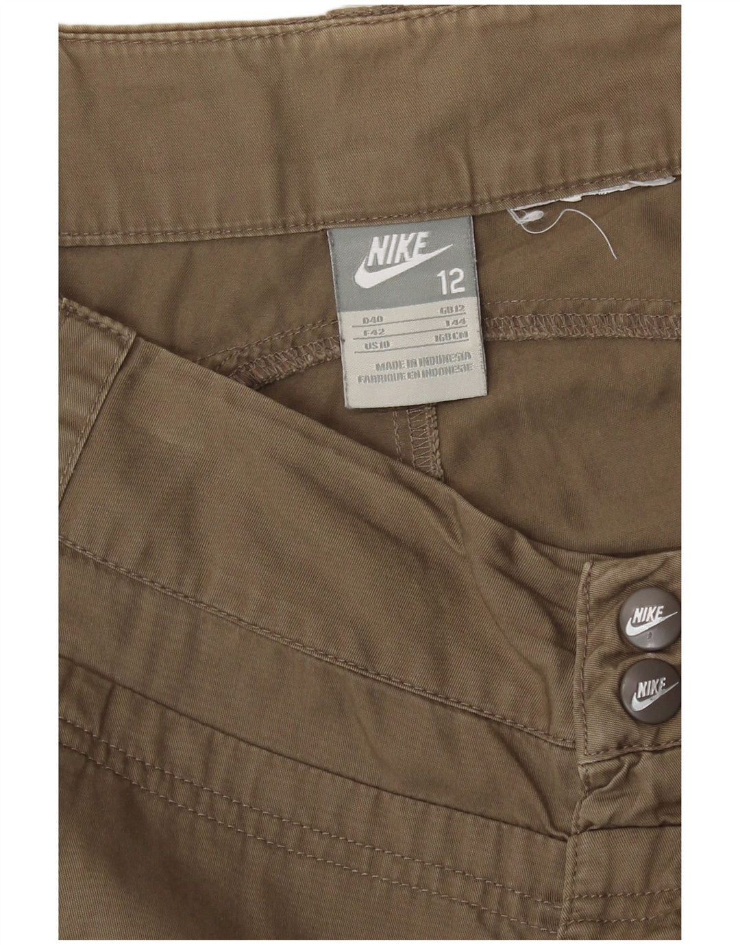 Nike Womens Bermuda Shorts UK 12 Medium W30 L12 Khaki