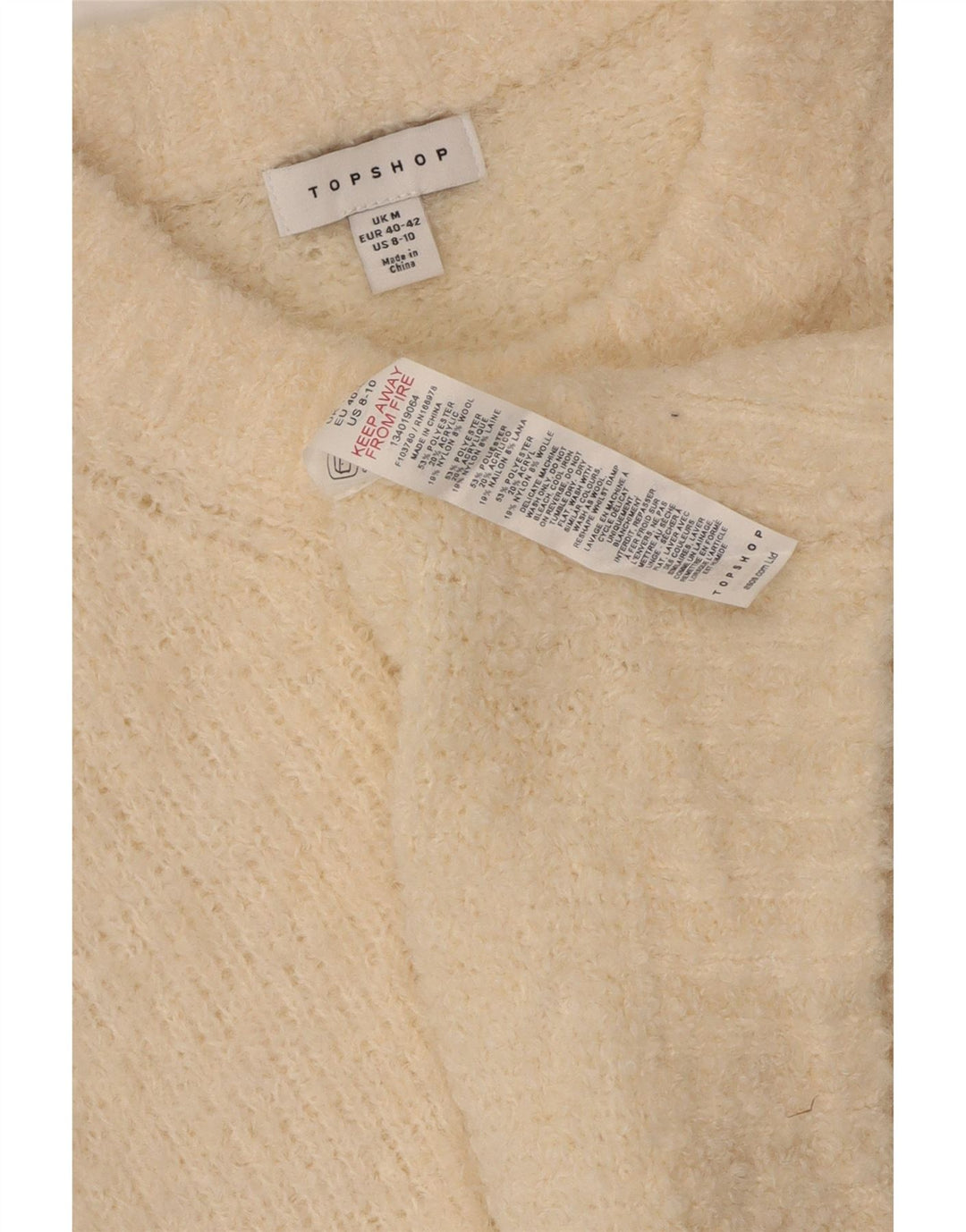Topshop Womens Vest Tank Top UK 14 Medium Beige Polyester