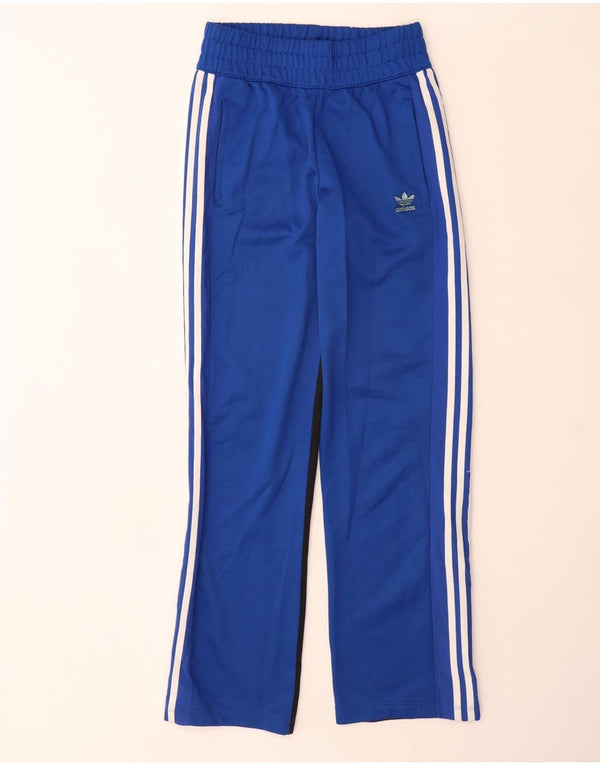 Adidas Womens Tracksuit Trousers UK 8 Small Blue Colourblock Polyester