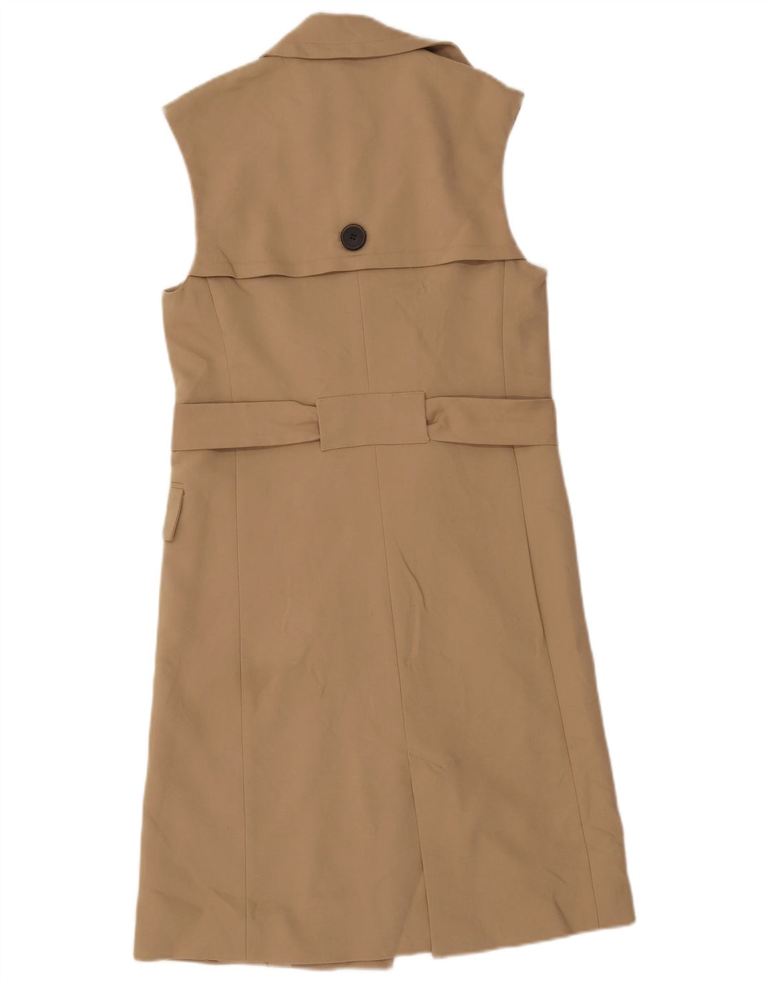 ZARA Womens Sleeveless Double Breasted Coat UK 6 XS Beige