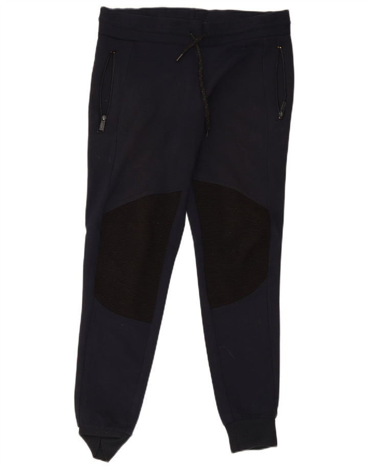 Zara Mens Tracksuit Trousers Joggers Small Navy Blue Colourblock