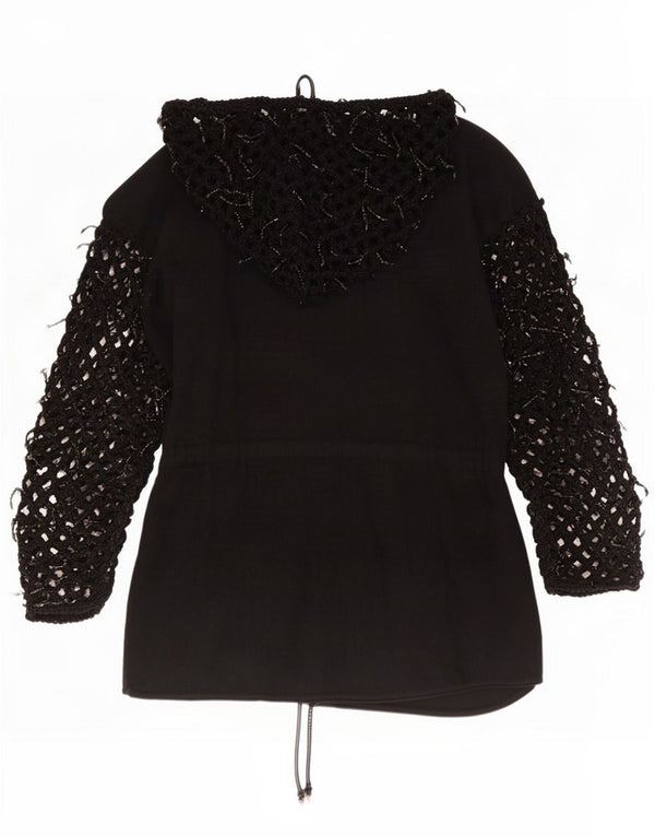 Di Bari Womens Oversized Longline Hooded Cardigan Top EU 40 Medium Black