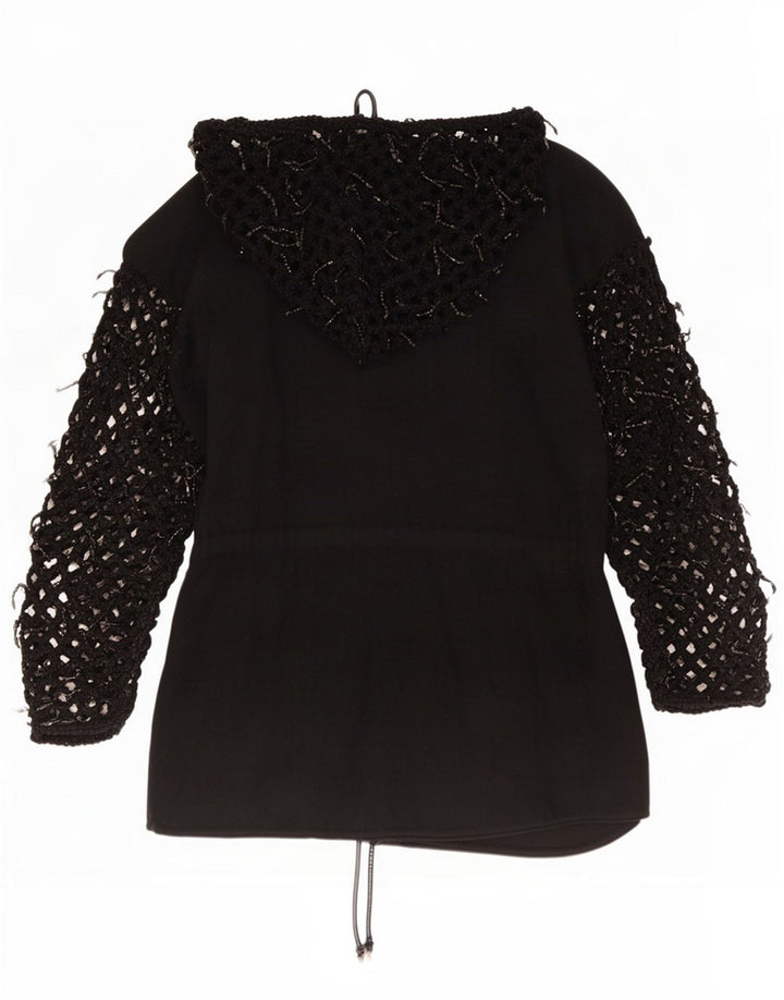 Di Bari Womens Oversized Longline Hooded Cardigan Top EU 40 Medium Black