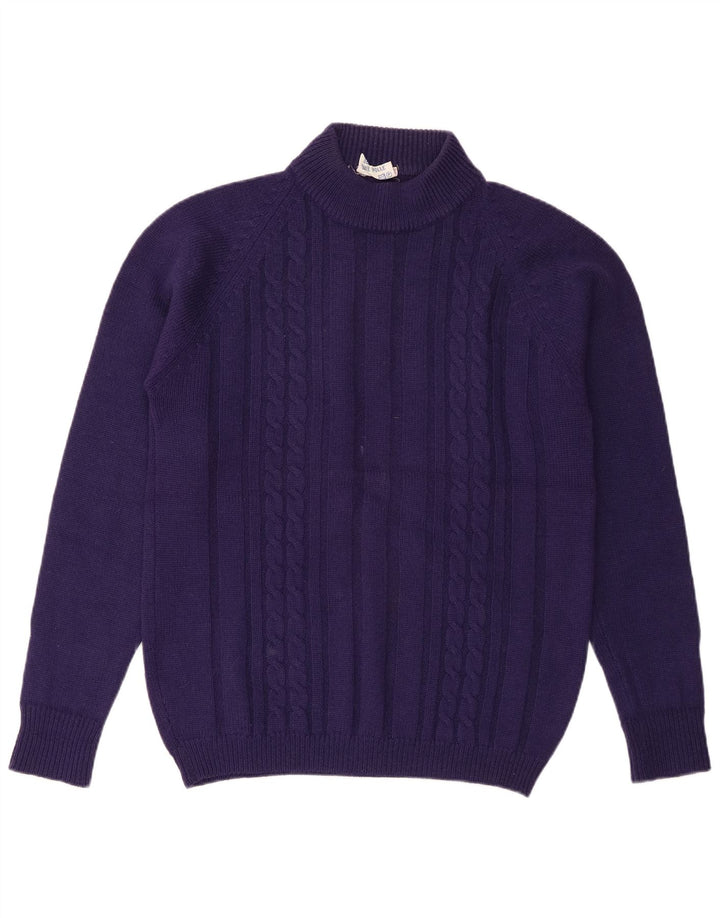 Vintage Mens Crew Neck Jumper Sweater EU 52 Large Purple Wool
