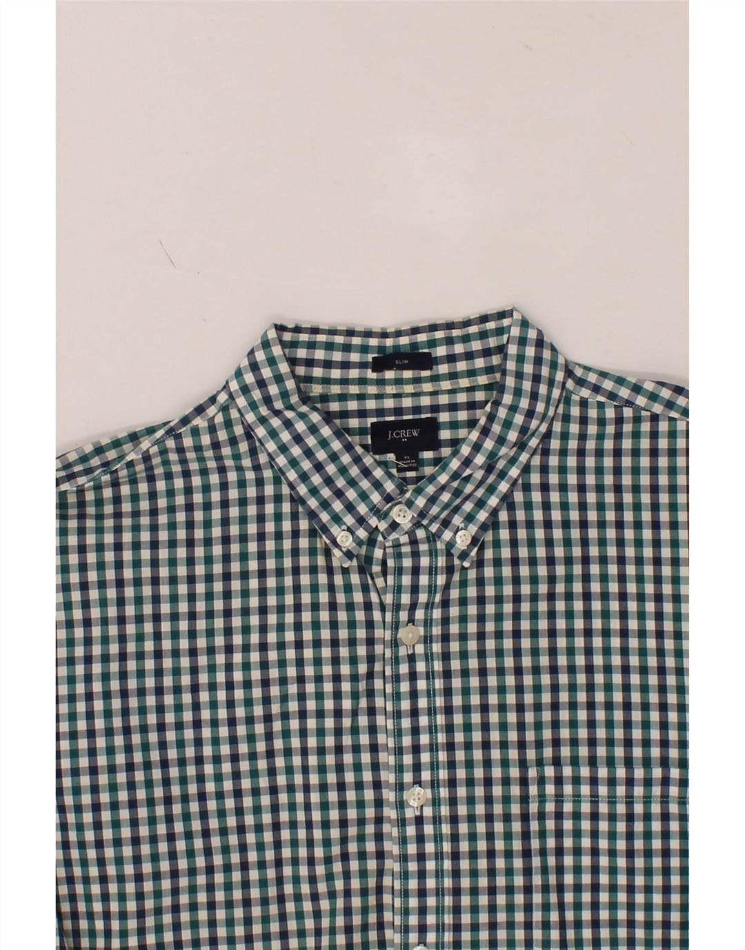 J. CREW Mens Slim Shirt XL Green Check Cotton Vintage J. Crew and Second-Hand J. Crew from Messina Hembry 