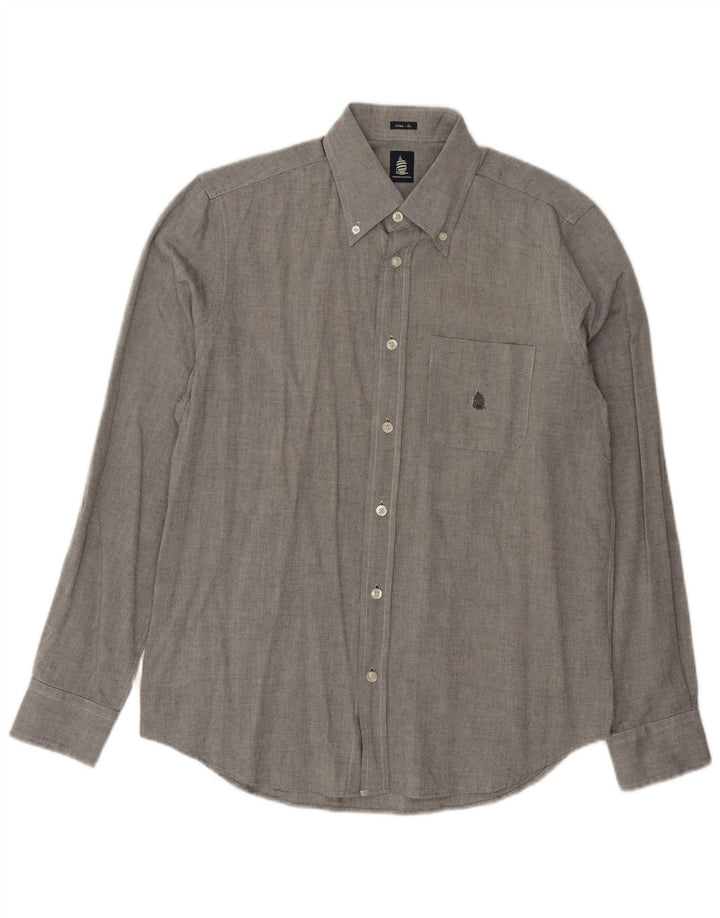 Marina Yachting Mens Slim Fit Shirt Size 40 Medium Grey
