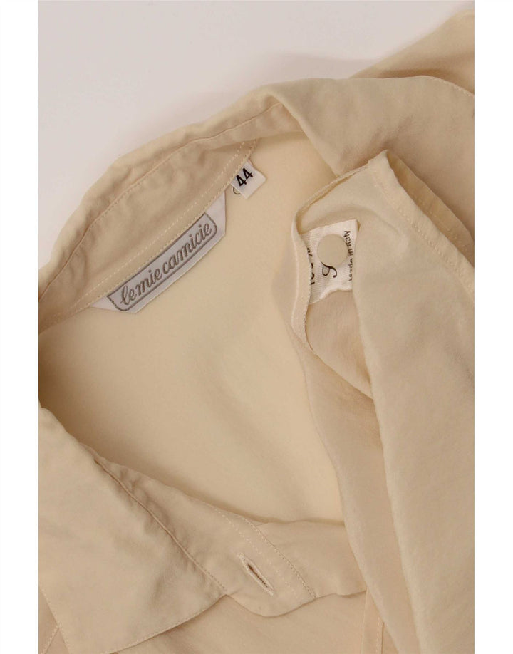 Vintage Womens Shirt Blouse IT 44 Medium Off White Silk
