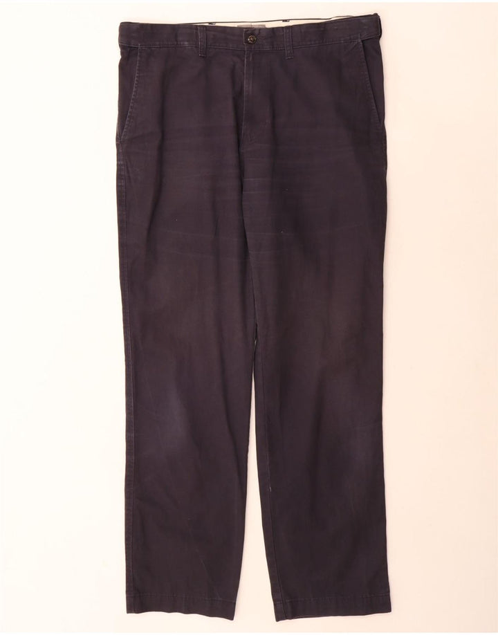 Marks & Spencer Mens Regular Chino Trousers W36 L31 Navy Blue Cotton