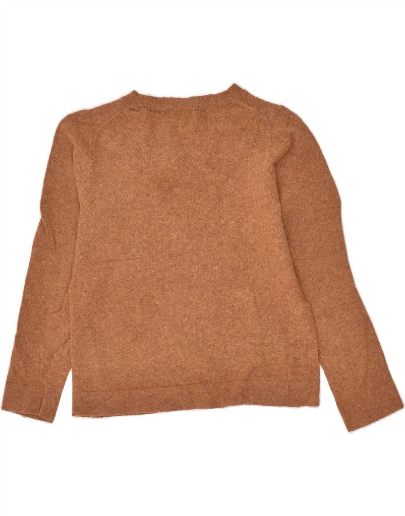J. CREW Womens Teddie Crew Neck Jumper Sweater UK 12 Medium Brown Cotton | Vintage J. Crew | Thrift | Second-Hand J. Crew | Used Clothing | Messina Hembry 
