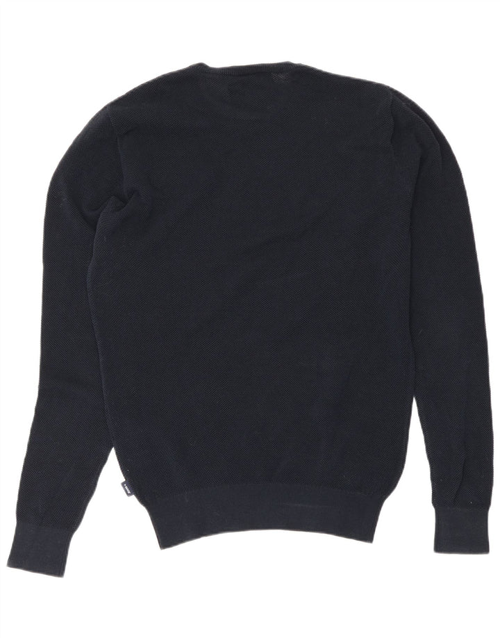 Armani Jeans Mens Crew Neck Jumper Sweater Medium Navy Blue Cotton