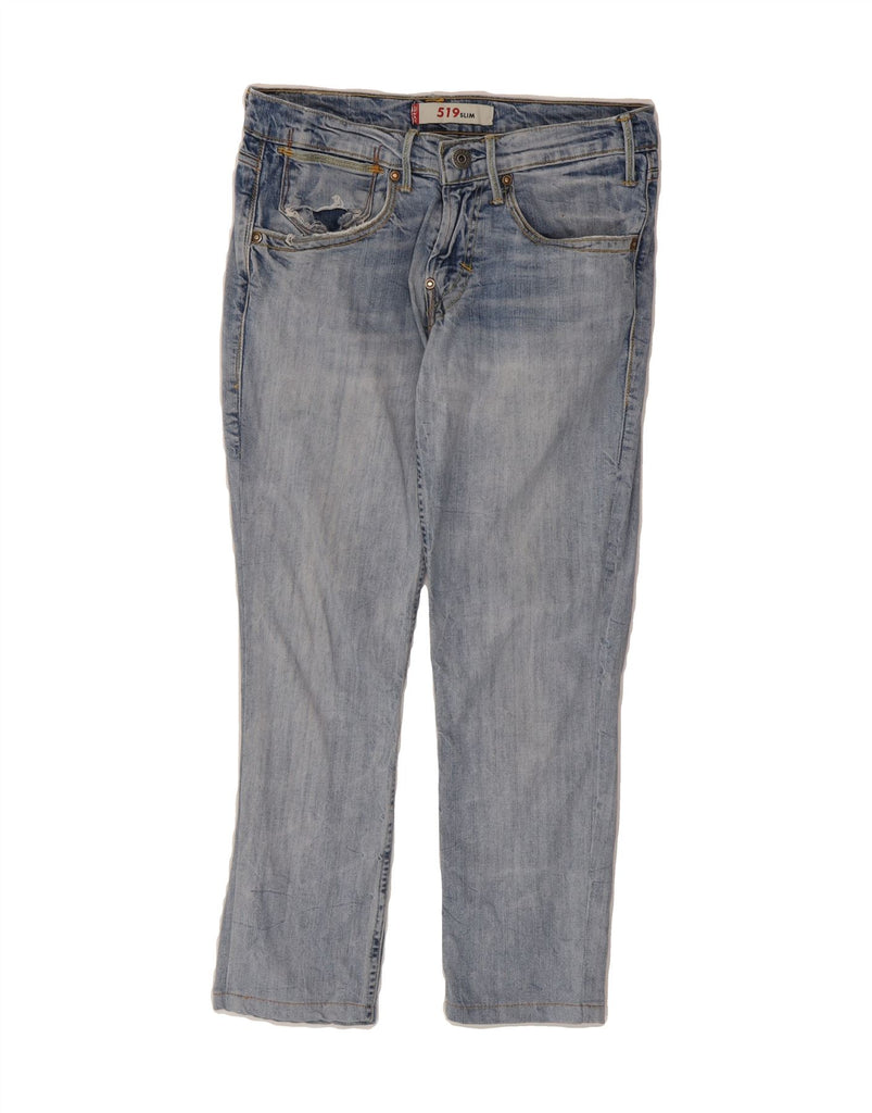 LEVI'S Womens 519 Crop Slim Jeans W29 L24 Blue Cotton Vintage Levi's and Second-Hand Levi's from Messina Hembry 