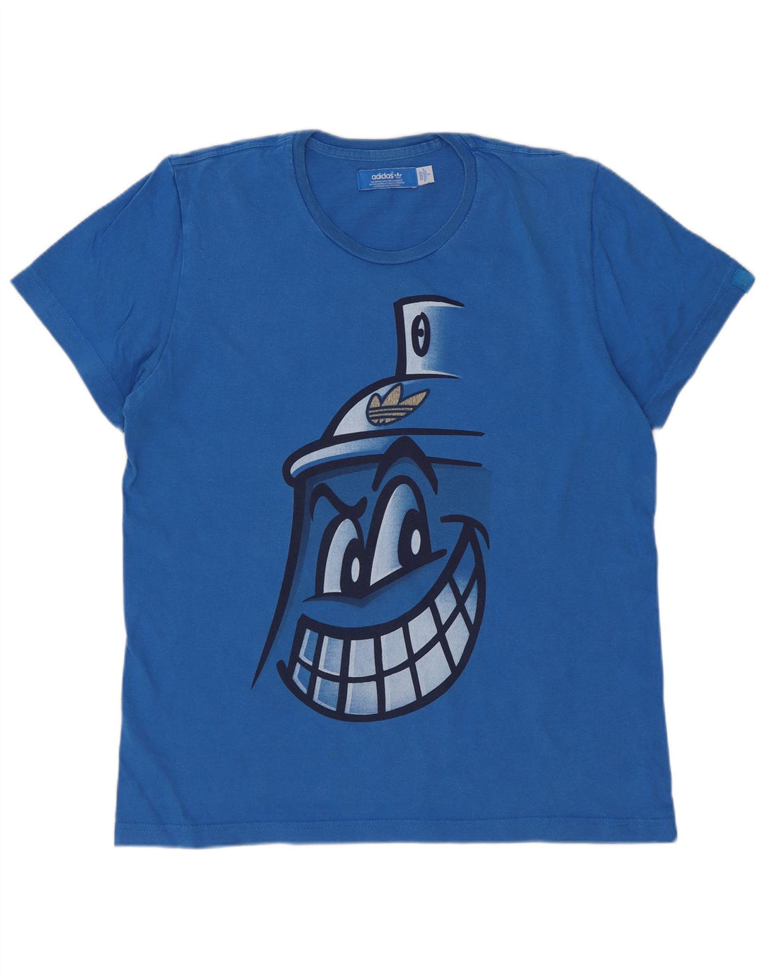 Adidas Mens Graphic T-Shirt Top Small Blue Cotton