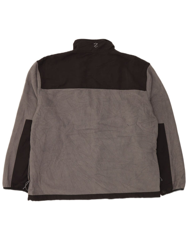 IZOD Mens Fleece Jacket UK 44 2XL Grey Colourblock Polyester