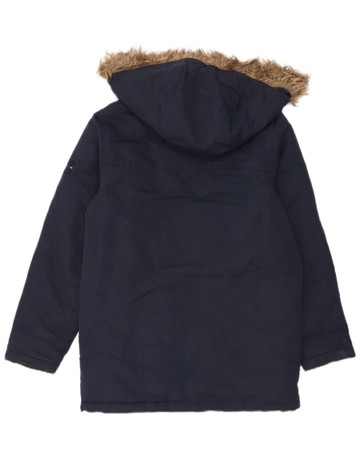 Jack & Jones Boys Hooded Padded Coat 13-14 Years Navy Blue Polyester