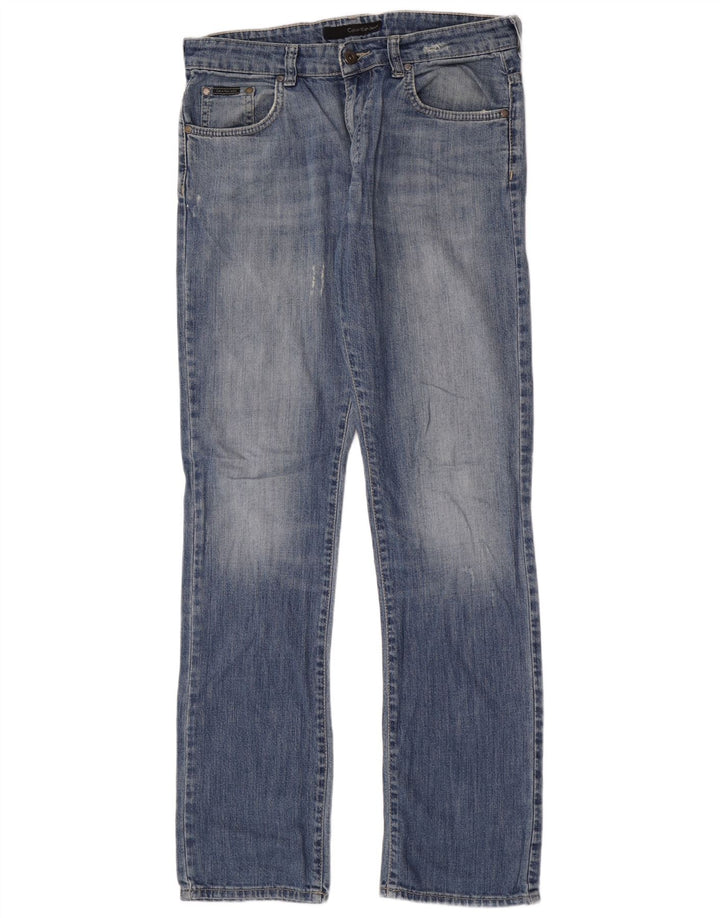 Calvin Klein Womens Distressed Slim Jeans W32 L33 Blue