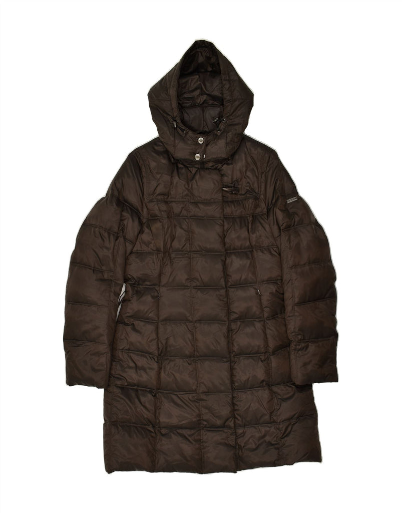 GEOX Womens Hooded Padded Coat UK 8 Small Brown Polyester | Vintage Geox | Thrift | Second-Hand Geox | Used Clothing | Messina Hembry 