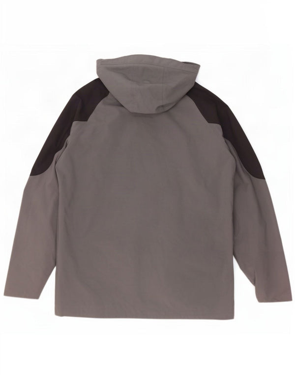 SALEWA Mens Hooded Rain Jacket UK 44 XL Grey Colourblock