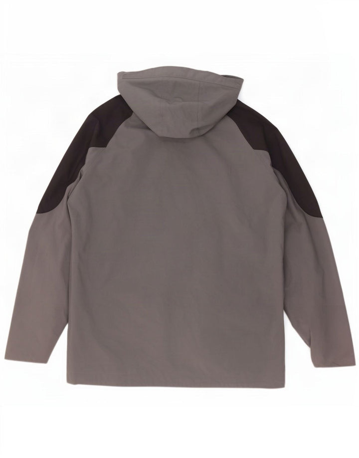 SALEWA Mens Hooded Rain Jacket UK 44 XL Grey Colourblock