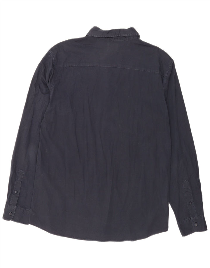 Jack & Jones Mens Shirt Large Navy Blue Cotton