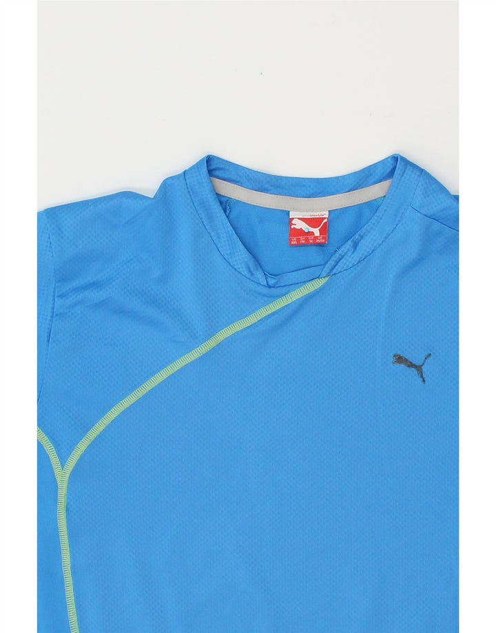 PUMA Boys T-Shirt Top 15-16 Years 2XL  Blue Polyester Vintage Puma and Second-Hand Puma from Messina Hembry 