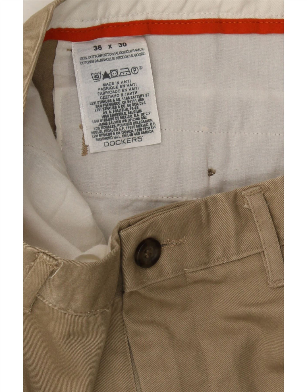 DOCKERS Mens Pegged Chino Trousers W36 L30 Beige Cotton Vintage Dockers and Second-Hand Dockers from Messina Hembry 