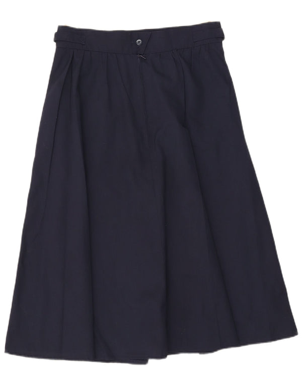 Vintage Womens A-Line Skirt IT 42 Medium W29 Navy Blue Polyester