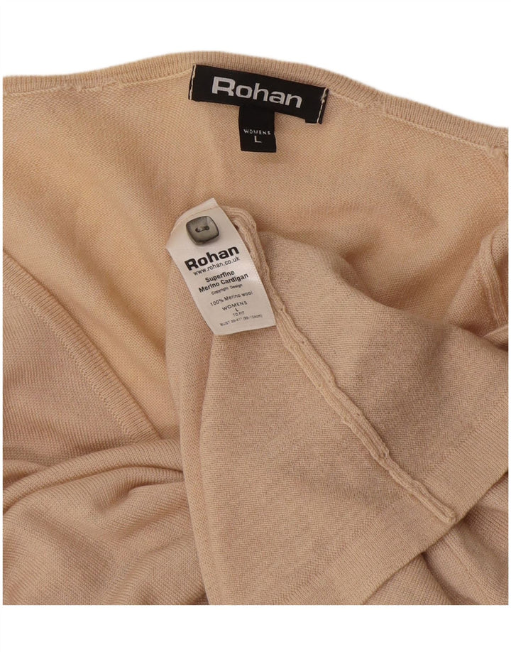 Rohan Womens Cardigan Sweater UK 16 Large Beige Wool