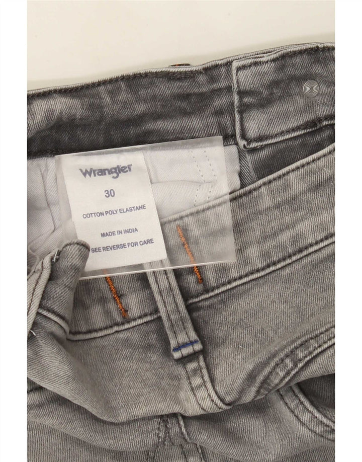 Wrangler Mens Zathan Straight Jeans W30 L32 Grey Cotton