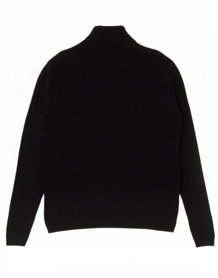 Marks & Spencer Womens Roll Neck Jumper Sweater UK 12 Medium Black Viscose