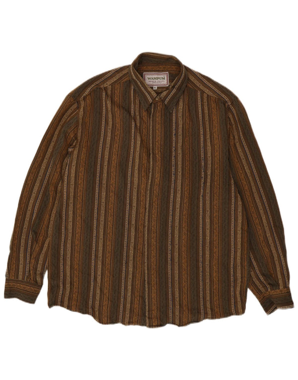 Wampum Mens Shirt XL Khaki Striped
