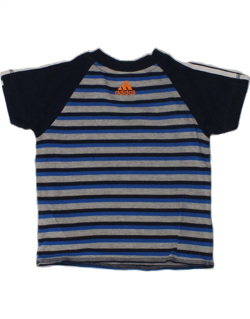 ADIDAS Baby Boys Graphic T-Shirt Top 12-18 Months Grey Striped Cotton | Vintage Adidas | Thrift | Second-Hand Adidas | Used Clothing | Messina Hembry 