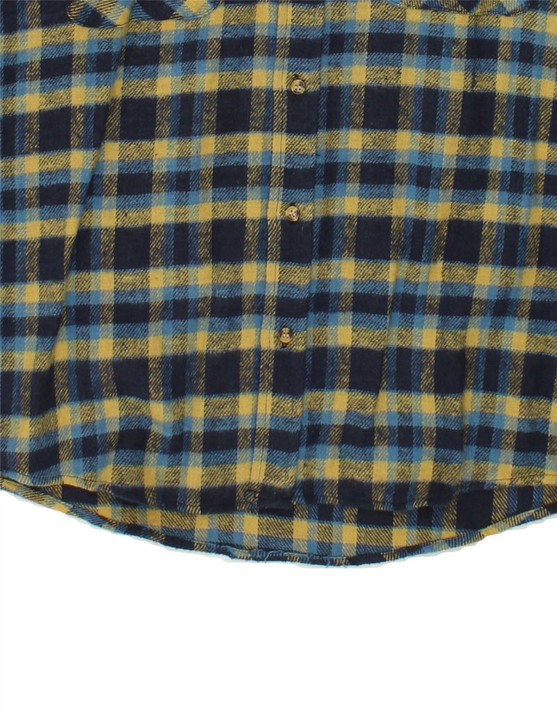 VINTAGE Mens Flannel Shirt XL Navy Blue Plaid Cotton Vintage Vintage and Second-Hand Vintage from Messina Hembry 