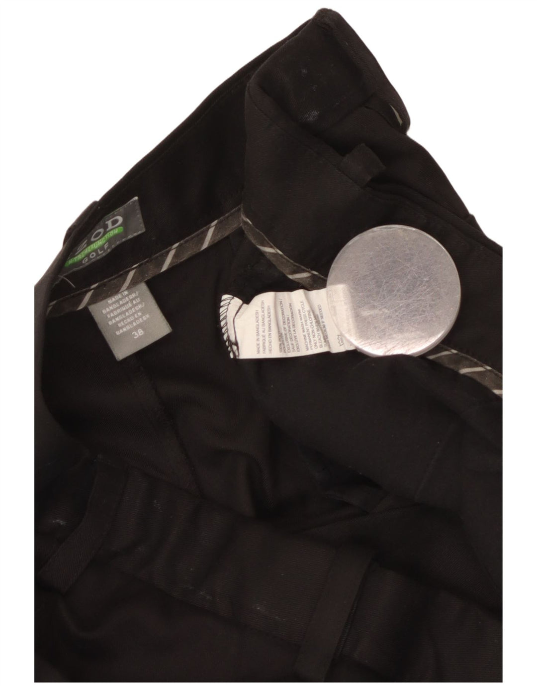 Izod Mens Chino Shorts W38 XL Black Polyester