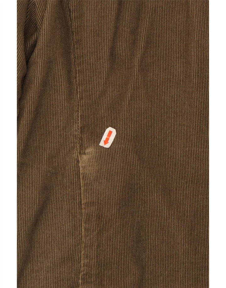 Eddie Bauer Womens Corduroy Jacket UK 14 Medium Khaki Cotton