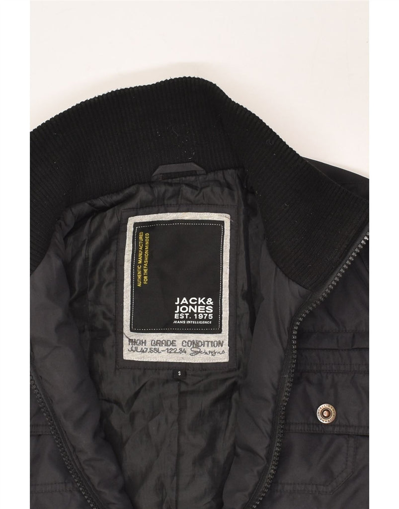 JACK & JONES Mens Bomber Jacket UK 36 Small Black Polyester | Vintage Jack & Jones | Thrift | Second-Hand Jack & Jones | Used Clothing | Messina Hembry 