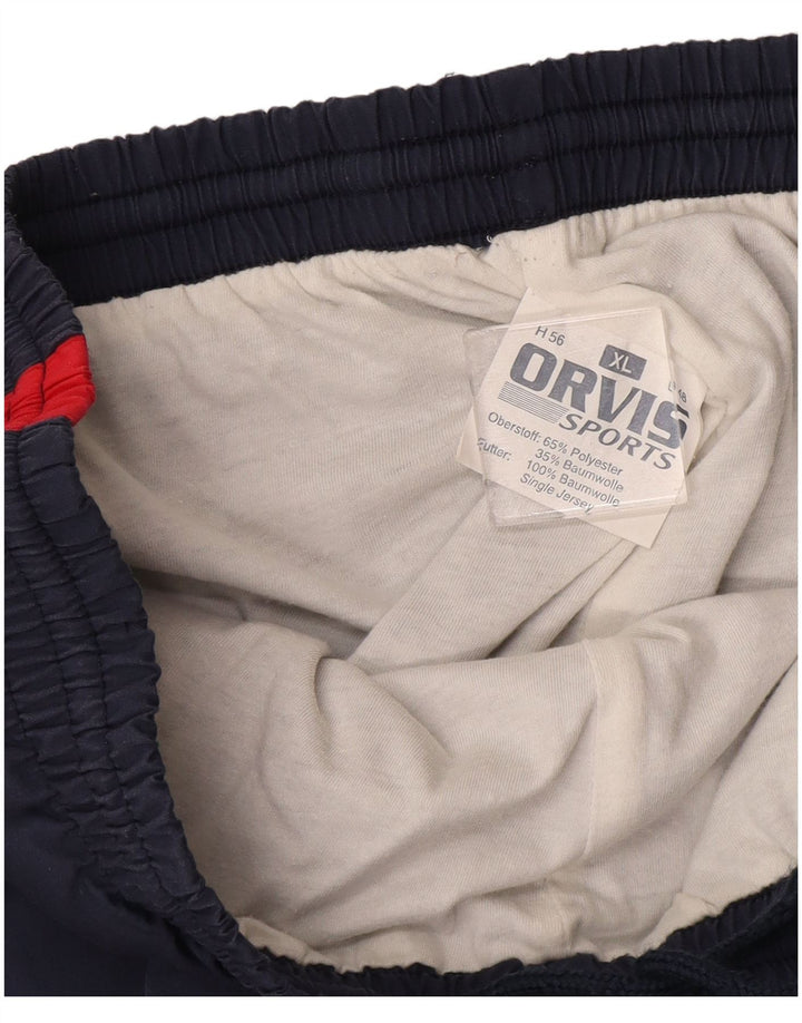Orvis Mens Tracksuit Trousers Joggers XL  Navy Blue Colourblock Polyester