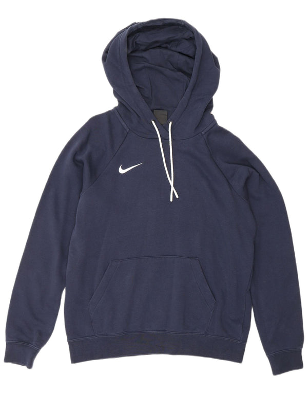 NIKE Mens Hoodie Jumper Small Navy Blue Cotton
