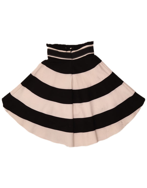 Relish Girls Asymmetric Circle Skirt 7-8 Years W22 Black Striped Polyester