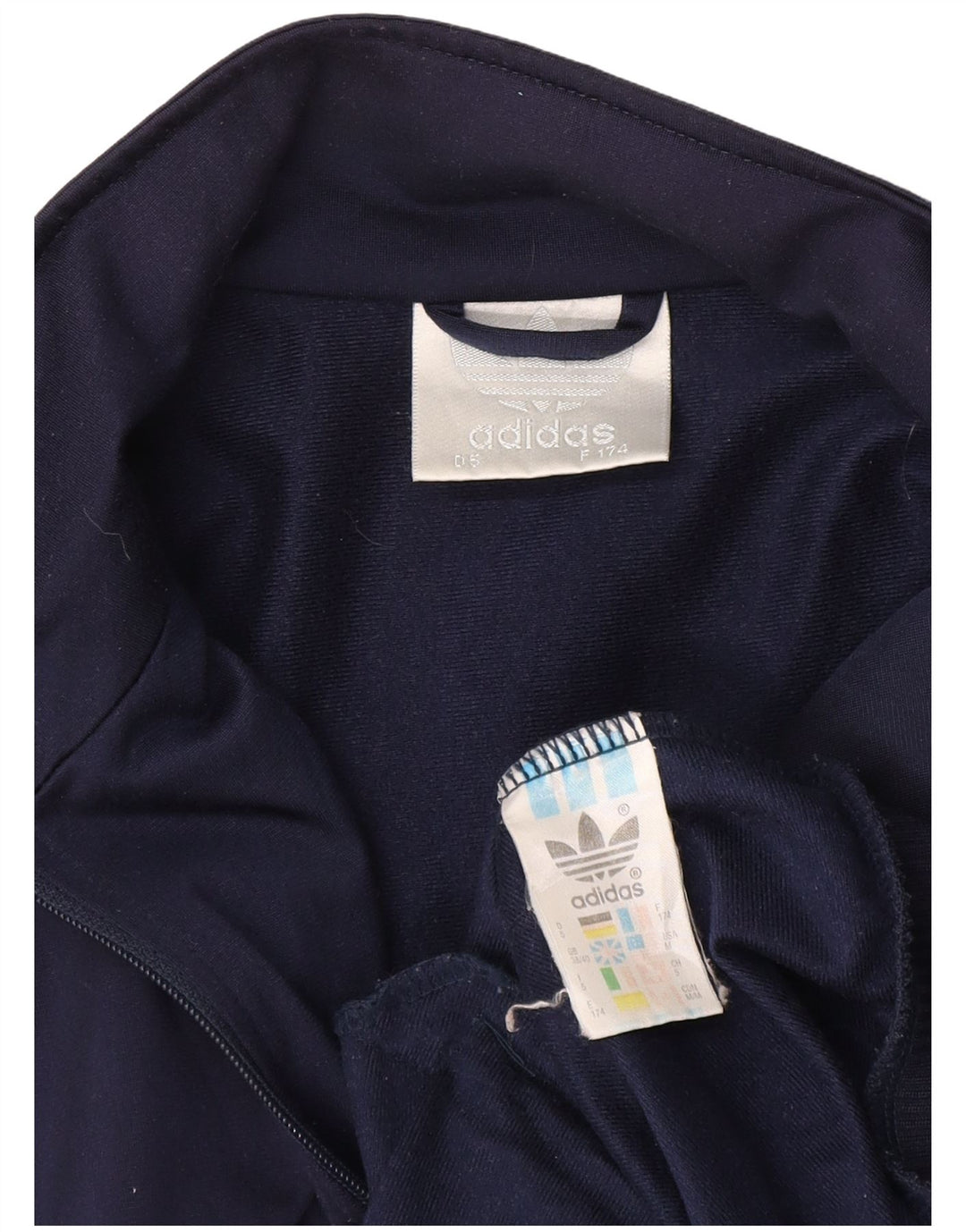 Adidas Mens Tracksuit Top Jacket UK 38/40 Medium Navy Blue Polyester