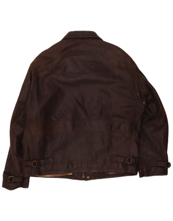 Vintage Mens Leather Jacket UK 42 XL Brown