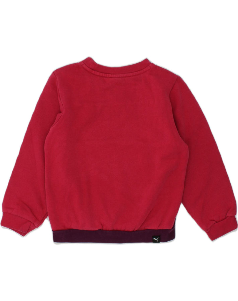 PUMA Baby Girls Graphic Sweatshirt Jumper 18-24 Months Red Colourblock | Vintage Puma | Thrift | Second-Hand Puma | Used Clothing | Messina Hembry 