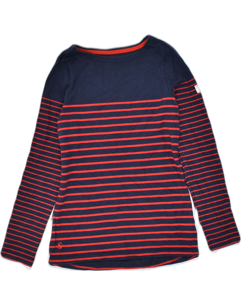 JOULES Womens Top Long Sleeve UK 8 Small Navy Blue Striped Cotton | Vintage Joules | Thrift | Second-Hand Joules | Used Clothing | Messina Hembry 