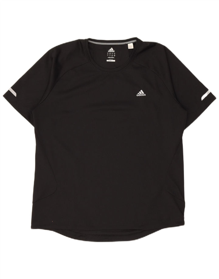 ADIDAS Mens Climalite T-Shirt Top Large Black Polyester